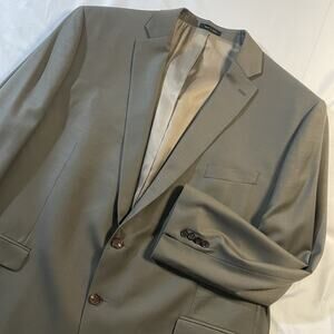 Lauren Ralph Lauren 52R Blazer Mens 100% Wool Sport Coat Olive Green Two Button